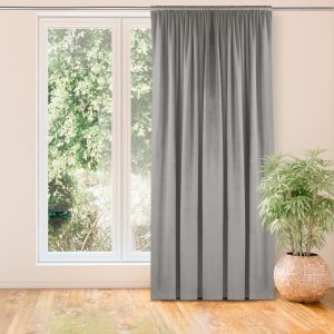 Homede Homede Zasłona VILA velvetowa z tunelem 200x270 szara wzór 1 2
