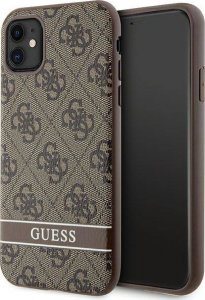 Guess Etui Guess GUHCN61P4SNW Apple iPhone 11/XR brązowy/brown hardcase 4G Stripe 1