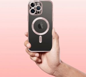 Braders Etui Futerał Electro Mag Cover do iPhone 14 złoty róż 6