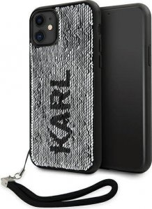 Karl Lagerfeld Etui Karl Lagerfeld KLHCN61PSQRKS Apple iPhone 11/XR srebrny/silver hardcase Sequins Cord 1