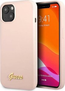 Guess Guess GUHCP13MLSLMGLP iPhone 13 6,1" jasnoróżowy/light pink hardcase Silicone Script Gold Logo 1