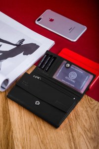 Betlewski BETLEWSKI Skórzany portfel damski BASIC 4