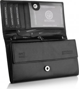 Betlewski BETLEWSKI Skórzany portfel damski BASIC 7