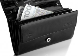 Betlewski BETLEWSKI Skórzany portfel damski BASIC 8