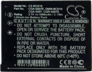 Akumulator Cameron Sino Akumulator Bateria Cga-s007 Dmw-bcd10 Do Panasonic / Cs-bcd10 3