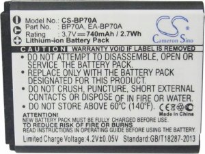 Akumulator Cameron Sino Akumulator Bateria Typu Bp-70a Slb-70a Do Samsung / Cs-bp70a 3