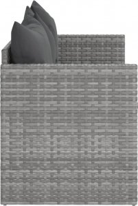 vidaXL 3-osobowa sofa ogrodowa z poduszkami, szara, polirattan 5