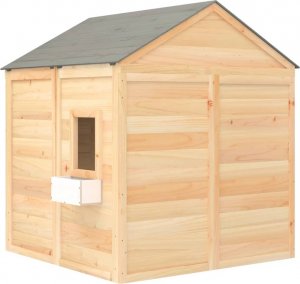 vidaXL Domek do zabawy, z drzwiczkami i doniczkami, drewno jodłowe 6