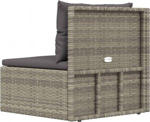 vidaXL Narożny moduł sofy z poduszkami, szary, polirattan 6