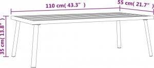 vidaXL Ogrodowy stolik kawowy, antracytowy, 110x55x35 cm, stalowy 7