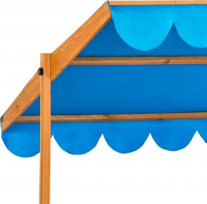 Tectake Piaskownica Emilia z regulowanym dachem 120x120x120cm - niebieski 6
