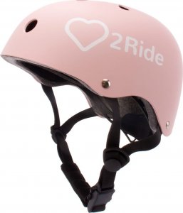 Sun Baby Kask rowerowy dla dzieci HEART BIKE - Love 2 RIDE, rozm. S, 50-54 cm z lampką LED i klipsem magnetycznym Powder pink 1