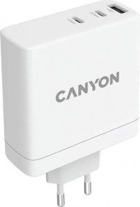 Ładowarka Canyon CANYON H-140-01, Wall charger with 1USB-A, 2 USB-C. Input:100-240V~50/60Hz, 2.0A Max. USB-A Output: 5V /9V /12V/20V /28V Max Output Current:5.0A max 1