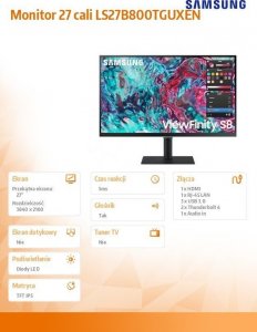 Monitor Samsung ViewFinity S8 (LS27B800TGUXEN) 20
