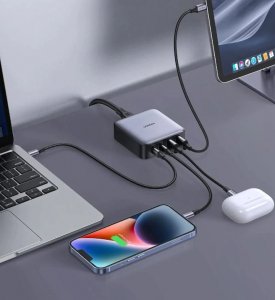 Ładowarka Ugreen Ładowarka sieciowa UGREEN CD327 Nexode, 2x USB-C, 2x USB-A, GaN, 65W (szary) 8