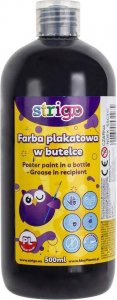 Strigo Farba plakatowa STRIGO w butelce, 500 ml czarna 1