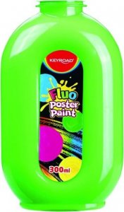 Keyroad Farba plakatowa KEYROAD, fluorescencyjna, 300ml, butelka, neonowa zielona 1