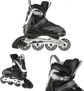 Rolki Nils Extreme NA1123A z wymienną płozą regulowane czarne r. 35-38 2