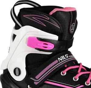 Rolki Nils Extreme NA1169A z wymienną płozą regulowane czarno-różowe r. 39-42 7