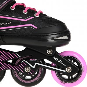 Rolki Nils Extreme NA1169A z wymienną płozą regulowane czarno-różowe r. 39-42 9