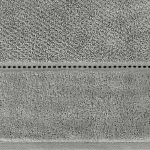 Eurofirany Ręcznik bawełniany z bordiurą SALADO 50X90 srebrny 2