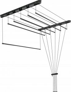Suszarka na pranie Sepio Suszarka Sufitowa na pranie CZARNA 7 prętów 170 cm 3