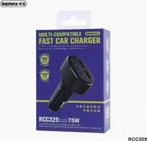 Ładowarka Remax Ładowarka samochodowa 2x USB, 2x USB-C, REMAX RCC329, 75W (czarna) 3