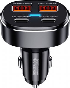 Ładowarka Remax Ładowarka samochodowa 2x USB, 2x USB-C, REMAX RCC329, 75W (czarna) 4