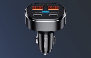 Ładowarka Remax Ładowarka samochodowa 2x USB, 2x USB-C, REMAX RCC329, 75W (czarna) 5