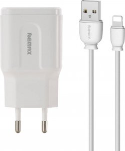 Ładowarka Remax Ładowarka sieciowa Remax, RP-U22, 2x USB, 2.4A (biała) + kabel Lightning 1