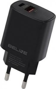 Ładowarka Beline Ładowarka sieciowa 20W USB-C + USB-A czarna 3
