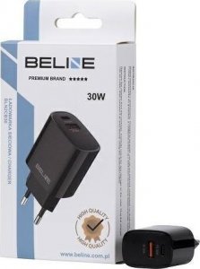 Ładowarka Beline Ładowarka sieciowa 30W GaN USB-C + USB-A, czarna 1