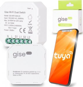 Gise GISE SMART Dual Switch Podwójny sterownik oświetleniowy Tuya WiFi 1