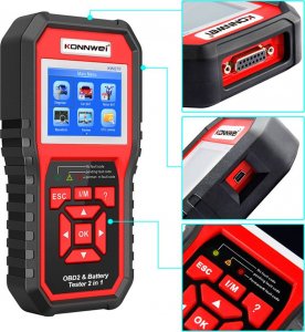 Konnwei Miernik diagnostyczny, skaner OBD2, tester baterii Konnwei KW870 5