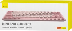Klawiatura Baseus Baseus K01A bezprzewodowa klawiatura różowa 11