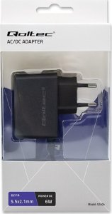 Qoltec Zasilacz wtyczkowy 6W | 6V | 1A | 5.5*2.1 8