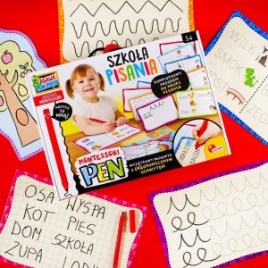 Lisciani Zestaw edukacyjny Montessori Pen Szkoła pisania z 18 tabliczkami 10
