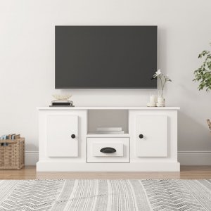 vidaXL vidaXL Szafka pod TV, biała, 100x35,5x45 cm, materiał drewnopochodny 1