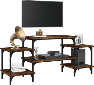 vidaXL Szafka pod TV, przydymiony dąb, 117x35x52 cm 4