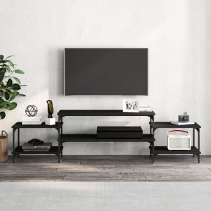 vidaXL Szafka pod TV, czarna, 197x35x52 cm 3
