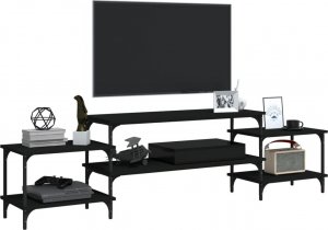 vidaXL Szafka pod TV, czarna, 197x35x52 cm 4