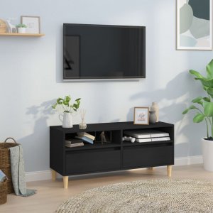 vidaXL vidaXL Szafka pod TV, czarna, 100x34,5x44,5cm, materiał drewnopochodny 1