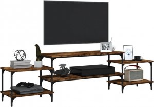 vidaXL Szafka pod TV, przydymiony dąb, 197x35x52 cm 4