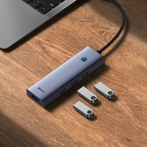 HUB USB Baseus Hub 4w1 Baseus UltraJoy USB-C do USB 3.0 (szary) 3