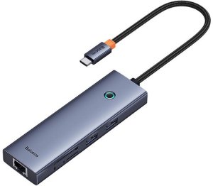 HUB USB Baseus Hub 7w1 Baseus UltraJoy 7-Port ( USB-C do 1xHDMI4K@30Hz + 2xUSB 3.0 + 1xPD +RJ45 + SD/TF3.0) 5