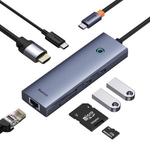 HUB USB Baseus Hub 7w1 Baseus UltraJoy 7-Port ( USB-C do 1xHDMI4K@30Hz + 2xUSB 3.0 + 1xPD +RJ45 + SD/TF3.0) 6