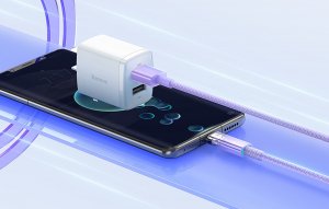 Kabel USB Baseus USB-A - USB-C 1 m Fioletowy (CATS010405) 2