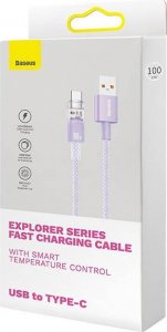 Kabel USB Baseus USB-A - USB-C 1 m Fioletowy (CATS010405) 3