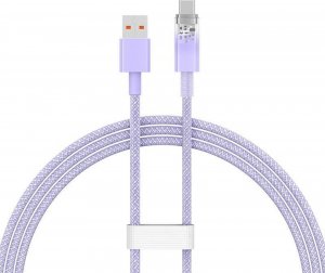 Kabel USB Baseus USB-A - USB-C 1 m Fioletowy (CATS010405) 9