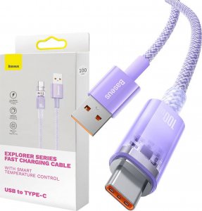 Kabel USB Baseus USB-A - USB-C 2 m Fioletowy (CATS010505) 1